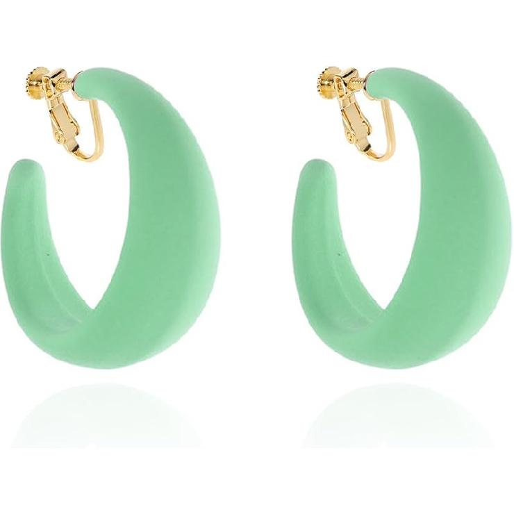 Массивные клипсы-кольца для женщин Съемные Широкие Заметные Серьги Без Прокола Модные Аксессуары 80-х 90-х Винтажные Неоновые Вечеринки Украшения Для Образа