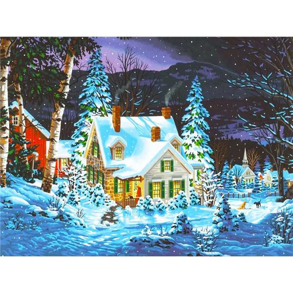 Full Drill Diamond Mosaic House 5D Diamond Embroidery Painting Landscape Winter Personalized Gift Christmas Decoration