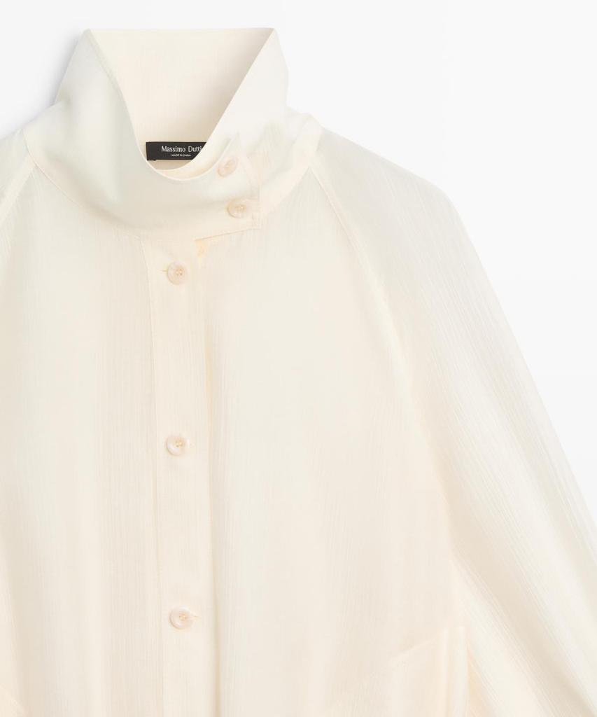 Massimo Dutti Puff Detail Fluid Overshirt