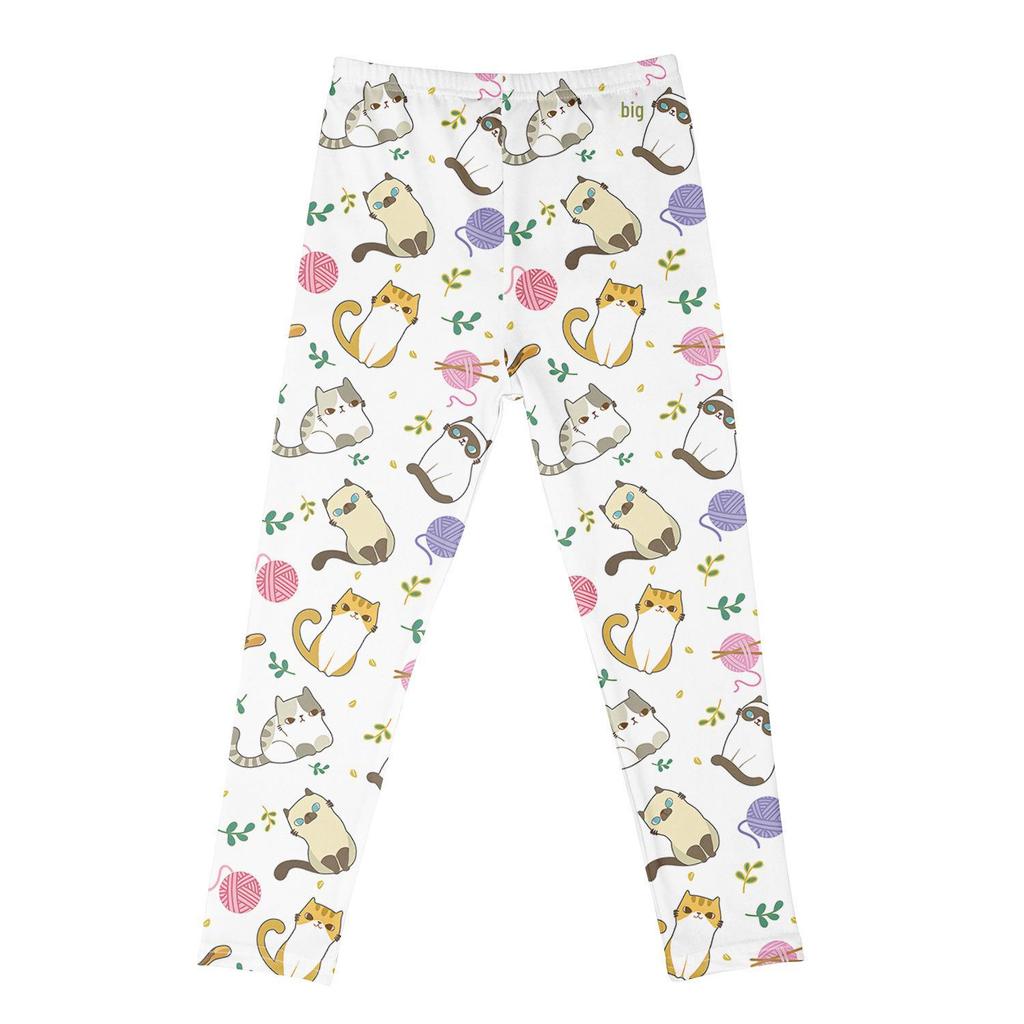 Girls' Cute Cartoon Print Sports Leggings - Stretchy and Stylish Tights