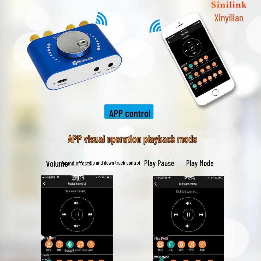 Усилитель стереосигнала Bluetooth 10 Вт/20 Вт для систем 12 В/24 В - модель XY-KA15H