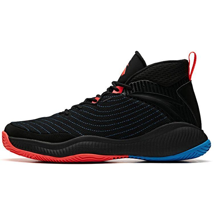Anta High Top Basketball Shoes Men Sneaker Black Red 11941632S-3