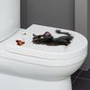 Черная кошка бабочка наклейка на унитаз ПВХ водонепроницаемая съемная самоклеящаяся гостиная ванная комната настенное искусство мультяшный котенок крышка унитаза украшение наклейка
