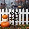 Spooky Seasonal Yard Accents Witch Garden Wind Spinner, Halloween Resin Statue Stake, Bats Weather Resistant Lawn Art And Spinner for Outdoor Pathway
