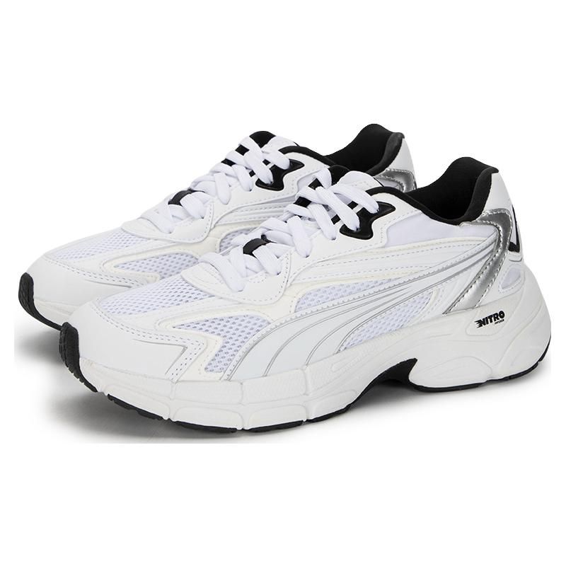 Puma Teveris Nitro Metallic - White Black Women Sneakers Silver 391098-03