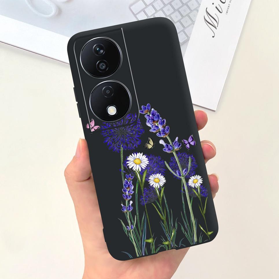 Чехол для Honor X7b Девчачий Модный Цветочный Чехол Бампер для Huawei HonorX7b CLK-LX1 CLK-LX2 6.8" Ударопрочный Мягкий Силиконовый Чехол