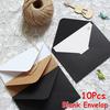 10Pcs Black White Kraft Paper Envelopes Blank Paper Envelope Vintage European Style Envelope for Car