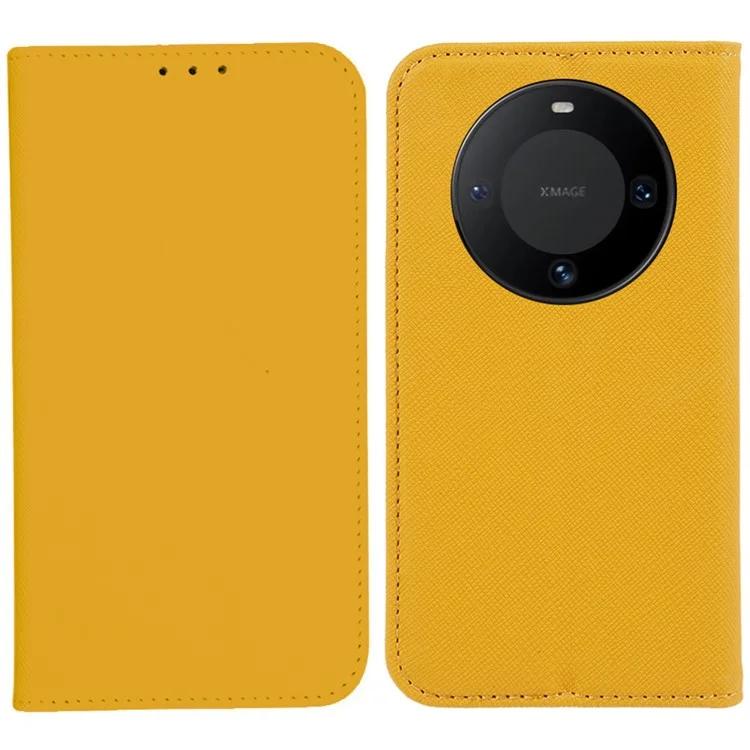 Для Huawei Mate 60 PU кожаный чехол-кошелек-подставка противоударный чехол для телефона с перекрестной текстурой