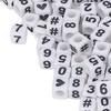 300pcs White Acrylic Number Beads Mixed Numbers 0-9 Loose Beads bulk DIY Beads  Key Chains