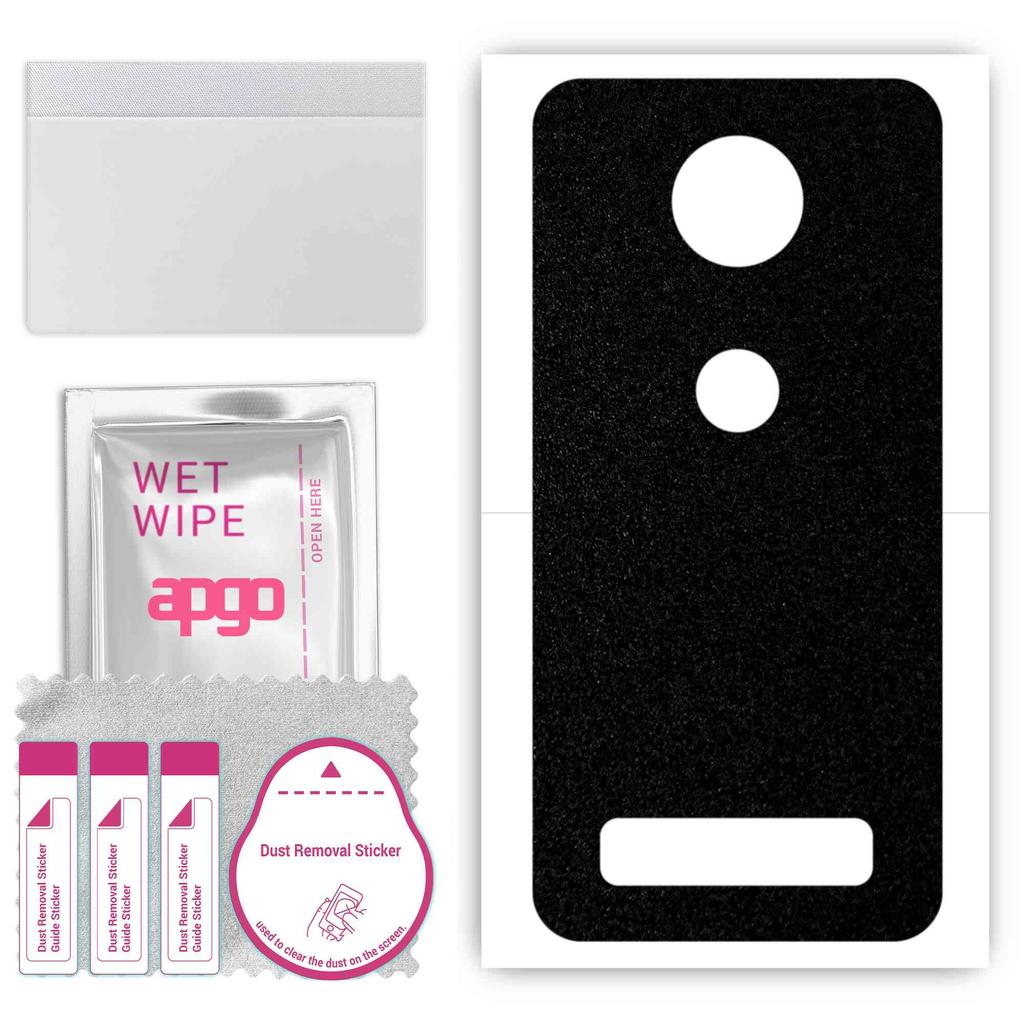 apgo Protective Skin Sticker for the Back Compatible with Motorola Moto Z3, Wrap Film, Foil, Vinyl - Pattern Matte Black