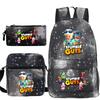 New Stumble Guys Game Merchandise Printed Student Backpack Three-piece Set Boys and Girls School Bag Set
