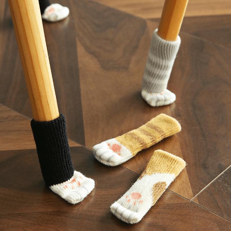 Knitted Cute Chair Leg Cover Thickened Cat Claw Chair Leg Protection Cover Table Leg Silent Table Foot Mat Table and Chair Foot Mat