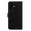 For iPhone 16 Leather Case Litchi Texture Wallet RFID Blocking Phone Cover - Black