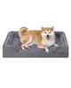 KSIIA Собака Питомец Включает Подушку и Съемный Подходит для Пожилых и Большого Размера 90 x 57 x 16 Серая Кровать, Кровать Высокой Упругости, Водонепроницаемая, Моющаяся,