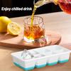 1/2Pcs Large Mold Ice Cube with Lid BPA Free Silicone Tray for Freezer