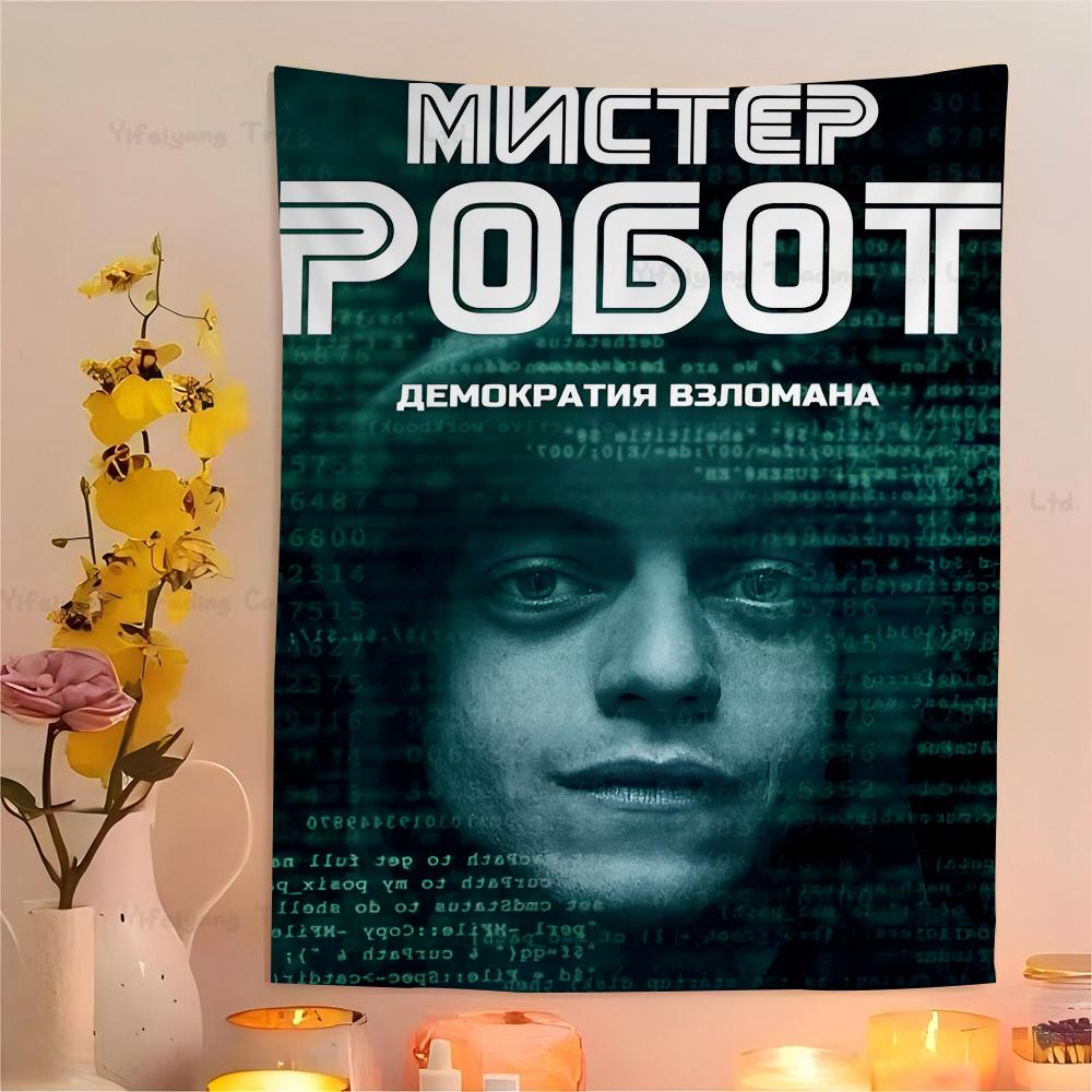 Классический фильм Мистер Робот Цветной Гобелен Настенный Подвесной Хиппи Цветок Настенные Ковры Декор Комнаты в Общежитии Японский Гобелен