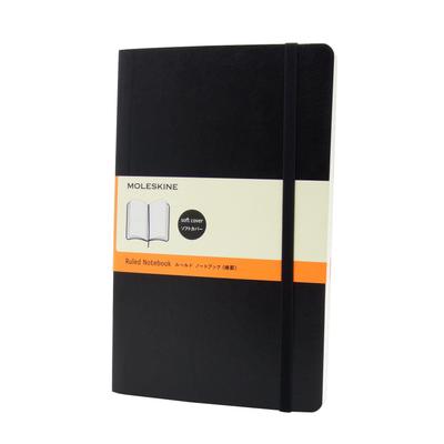 Блокнот Moleskine Note Classic в мягкой обложке, горизонтальная линейка, большой размер 13 см x высота, черный QP616 (Ширина 21см)