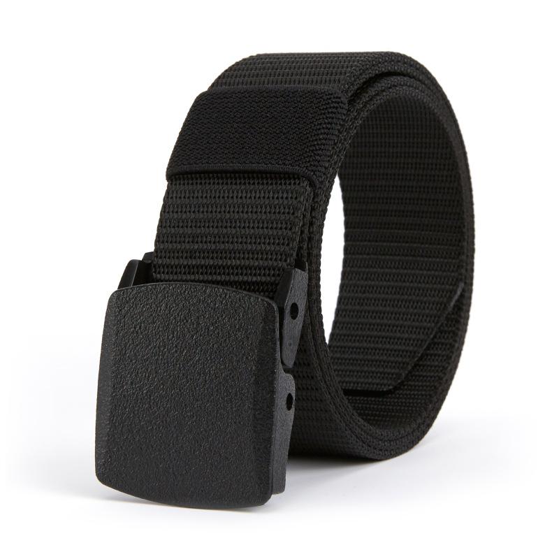 Men's Nylon Anti-Allergic Tactical Belt with Plastic Buckle for Military Training and Outdoor Activities