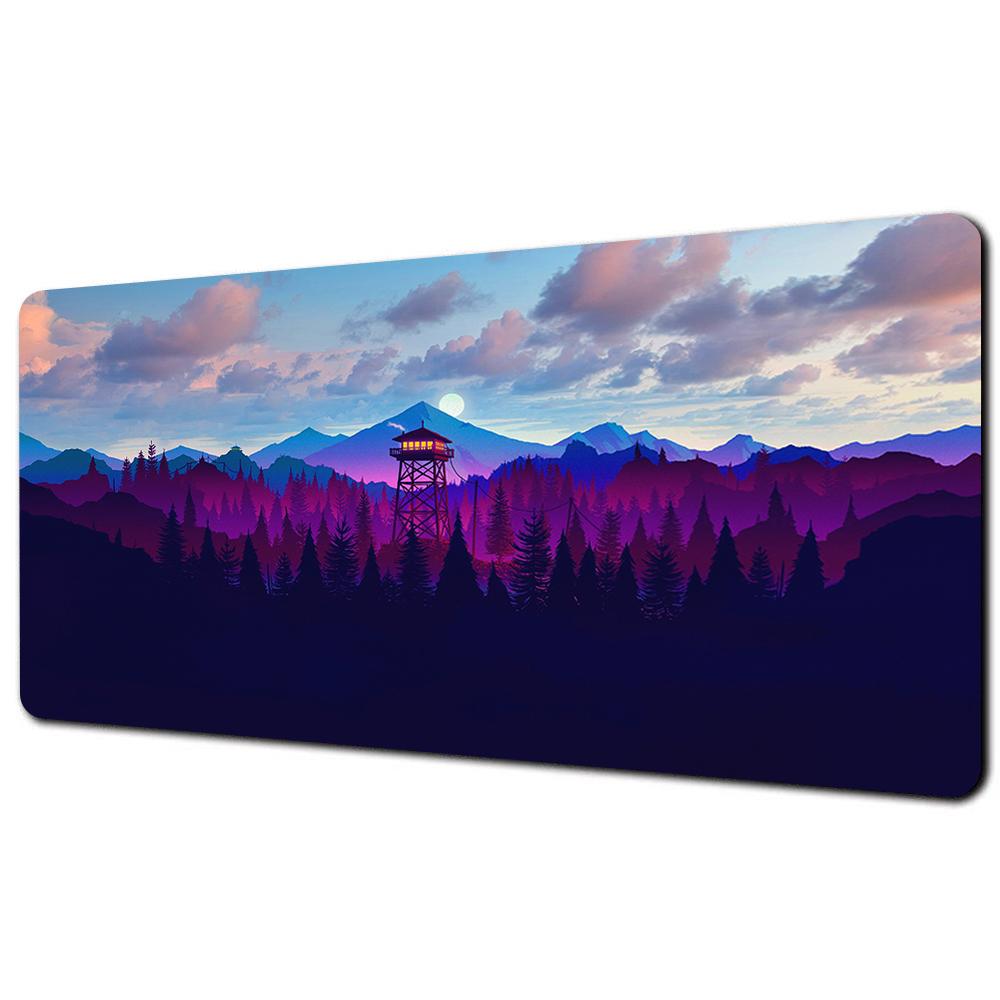 Коврик для мыши 'Deep Forest Firewatch' Игровые аксессуары Большой коврик для мыши Игровой корпус Клавиатура для компьютера Большой коврик для стола Резиновый для ноутбука ПК
