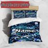 3pcs Duvet Cover Set (1*Duvet Cover + 2*Pillowcase, Without Core), Custom Name Cosmic Bot Crew Pattern Bedding Set, Home Bedroom Decor Gift