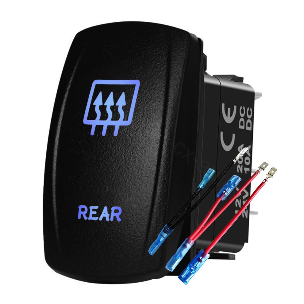 12V 24V Boat Trim Tabs Switch (ON)-OFF-(ON) Momentary Rocker Switch Waterproof Blue Light ON-OFF Toggle Switch With Harness Switches4