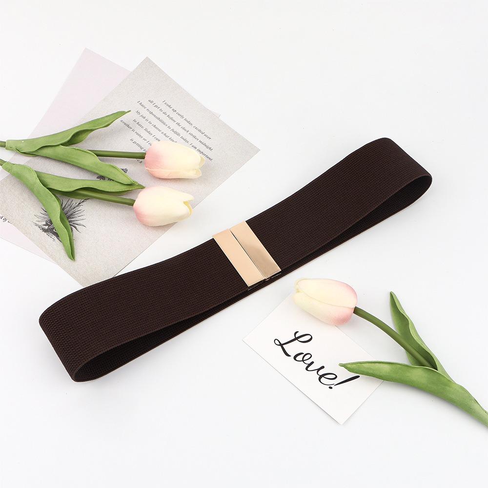 Solid Color Stretch Cinch Waistband Wide Waist Belt New Corset Belt  Down Coat