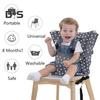 Детский обеденный стульчик с ремнем безопасности и толстой подушкой, детский регулируемый ремень безопасности для высокого стульчика, складное компактное детское сиденье для кормления младенцев