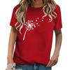 Женская модная повседневная футболка с коротким рукавом и круглым вырезом с принтом