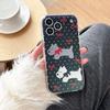 Черный Чехол для Телефона с Мультяшным Щенком в Горошек для iPhone 17 Pro Max/16 IMD 14/15 Серии, Точные Вырезы
