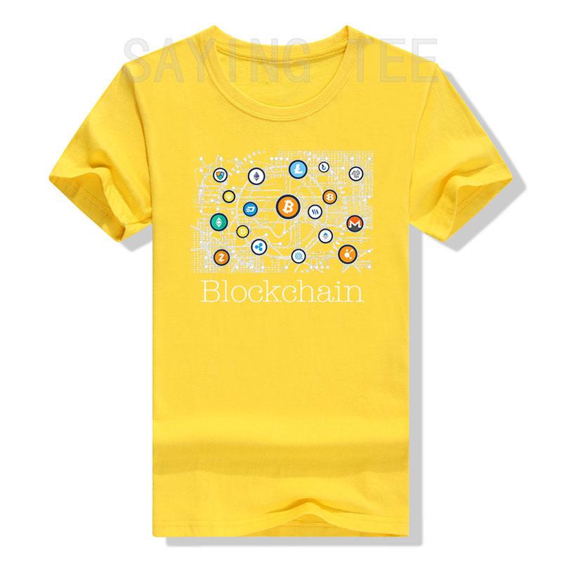 Блокчейн Криптовалюта Футболка БитКоин Крипто BTC Подарок Смешной Инвестор Графическая Футболка Топы Унисекс Одежда Индивидуальный Продукт Хлопок