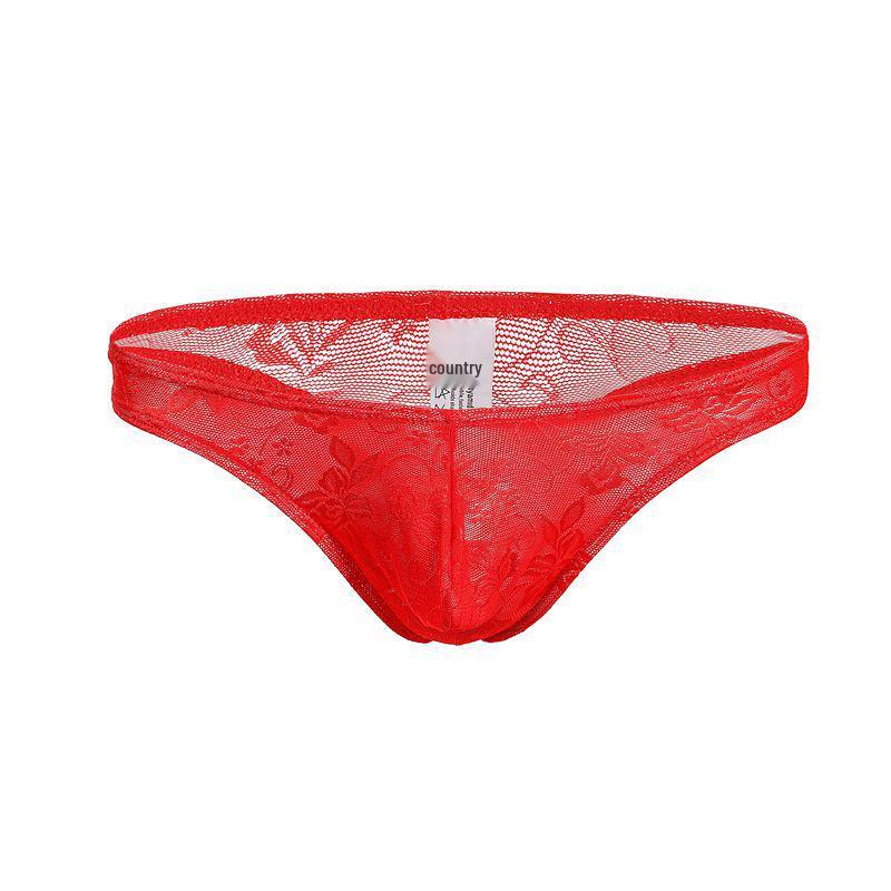 Мужские сексуальные кружевные стринги - Низкая посадка, Дышащие и эластичные C505