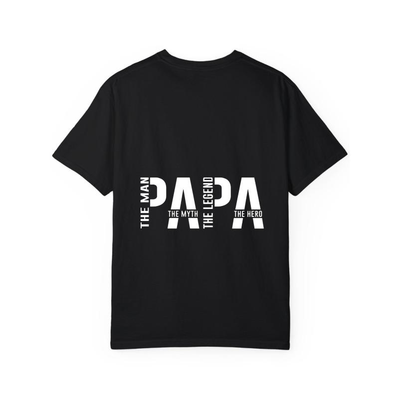 Белая футболка с принтом Papa The Man The Myth The Legend The Hero для подарка на День отца, повседневная одежда