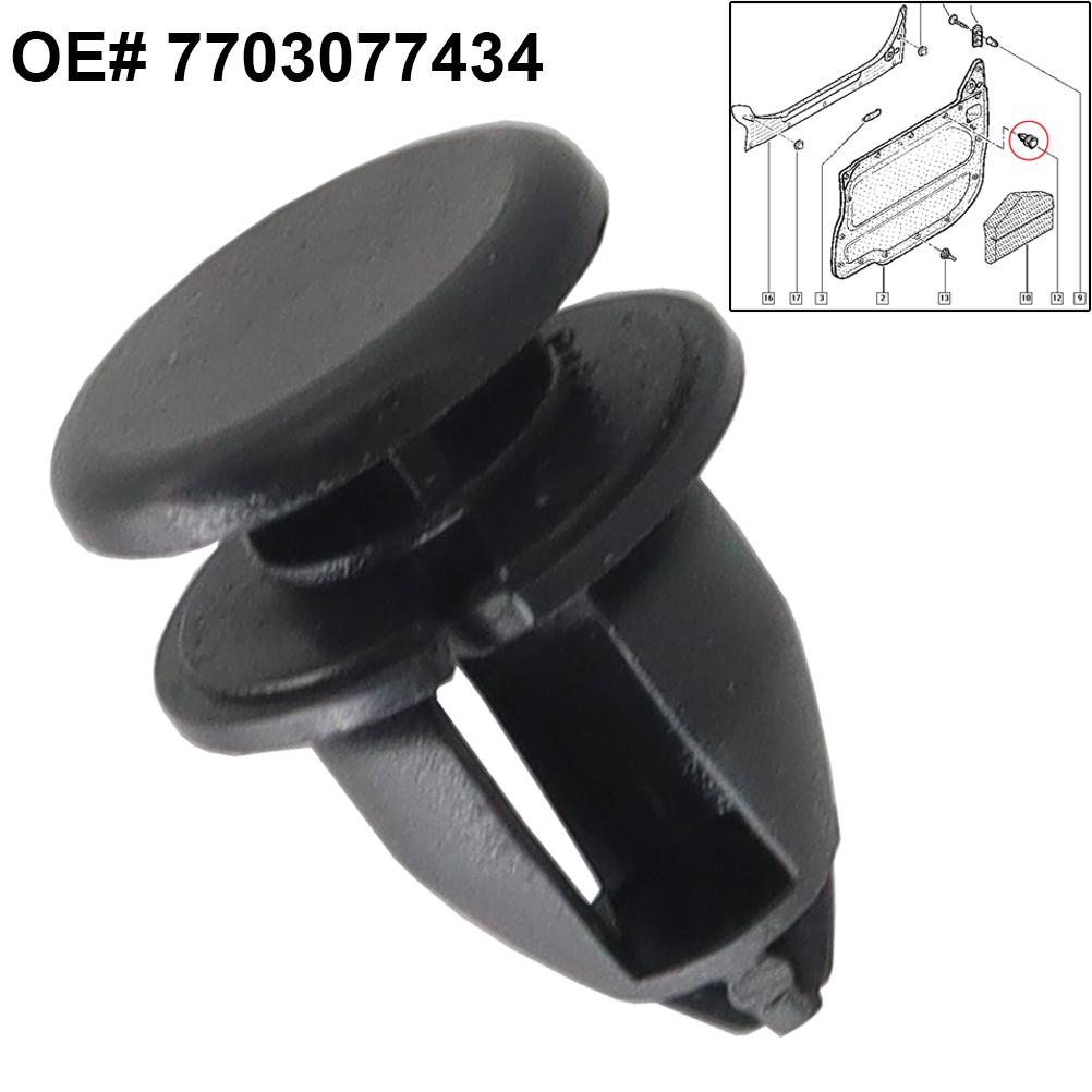 20 шт., зажимы для внутренней панели боковой двери автомобиля, фиксаторы, крепежные детали для Renault Trafic Kangoo Clio OE #7703077434, автомобильные аксессуары