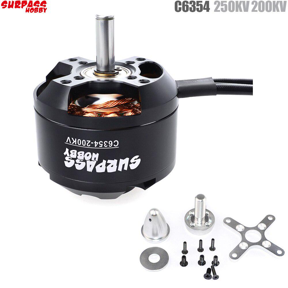SURPASS HOBBY C6354 6354 250KV 200KV Бесщеточный двигатель для радиоуправляемого самолета с неподвижным крылом и планером