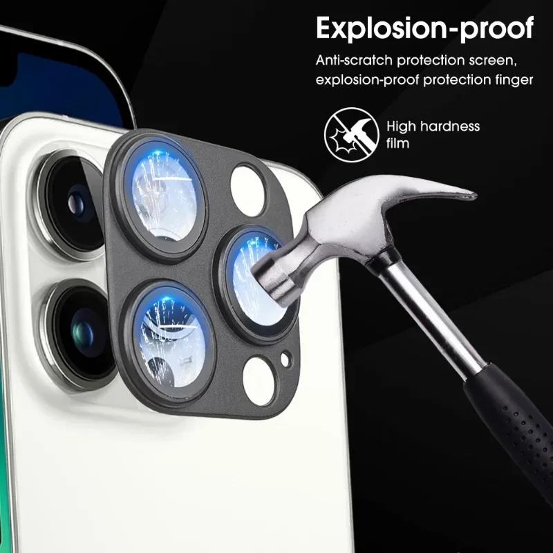 3Pcs Metal Camera Lens Tempered Glass for iPhone 16 Pro Max Plus 16 3D Len Coverage Protectors For iPhone 16 Camera Protection 4