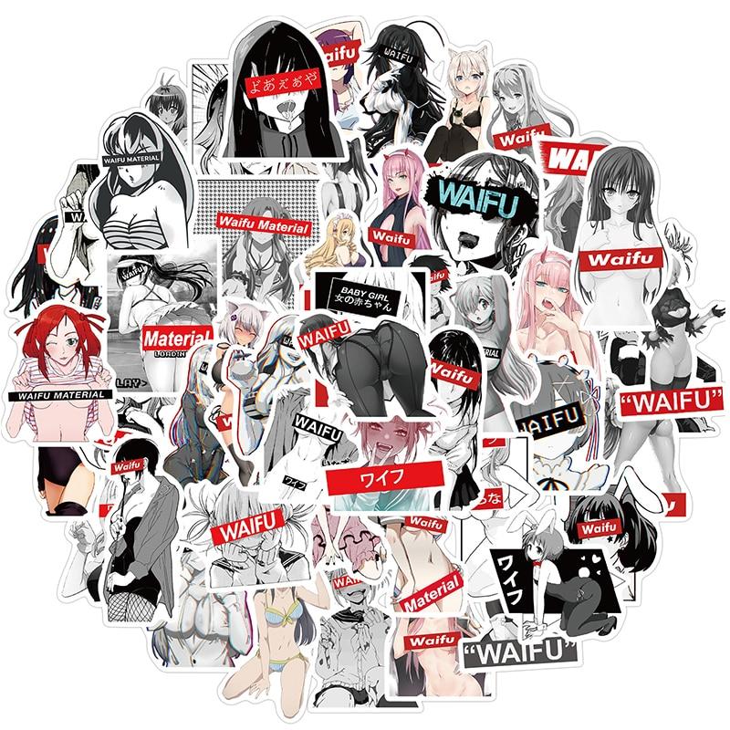 Waifu Hentai Sexy Pinup Stickers Anime Girl Waterproof Guitar Luggage Skateboard Laptop Bicycle Graffiti Sticker Toy 10/30/50Pcs