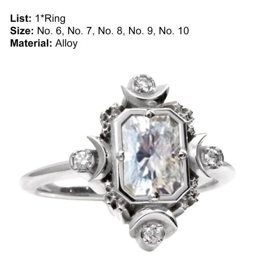 Женщины кольцо квадратный красный искусственный драгоценный камень ювелирные изделия гальванические стразы палец кольцо