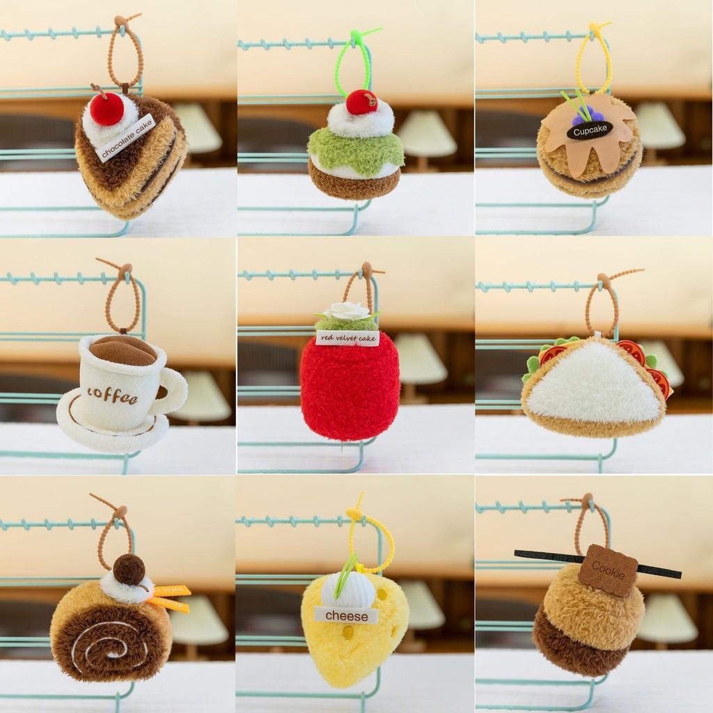 Cake Cute Plush Keychain Car Pendant With Toy Design Car Accessories Interior