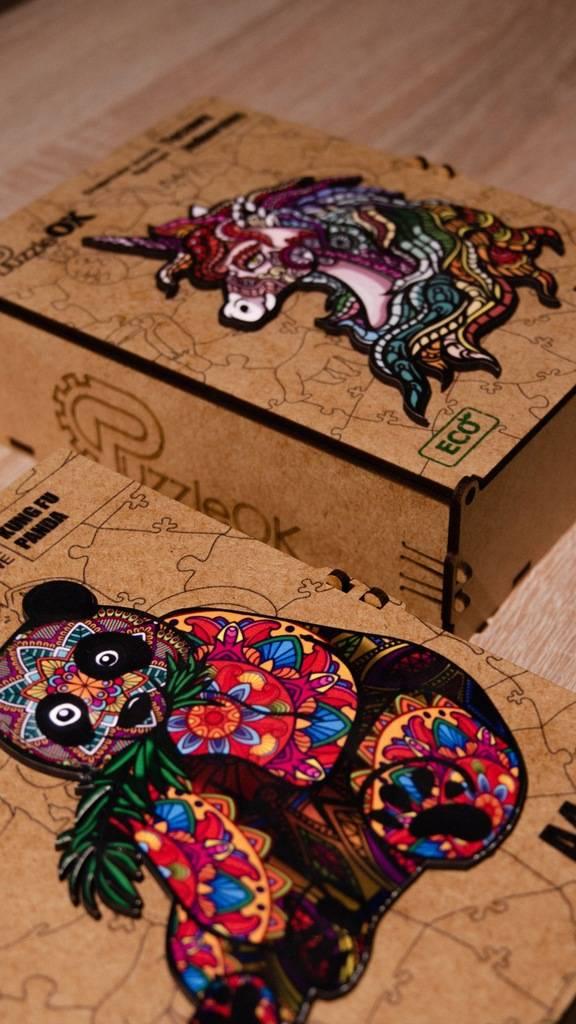 Puzzle Drewniane Układanka Jednorożec Kucyk Tęczow  Pua3-00715