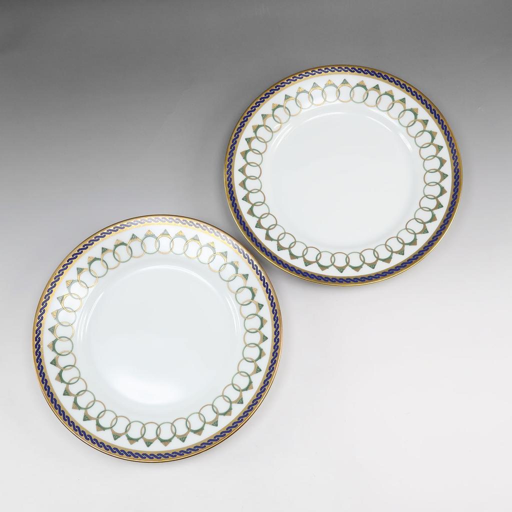 Richard Ginori Medici ring Tableware Cup & saucer & plate x2 Porcelain _ Used