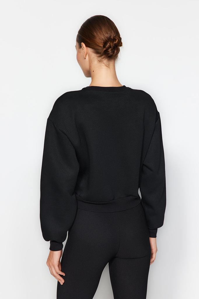 Женская модная стильная толстовка, черная, толстая внутри, из флиса, с камнями, обычная, нормального кроя, трикотажная толстовка