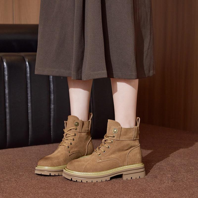 Женские ботинки Мартина новые кожаные дышащие рабочие короткие ботинки маленького размера на высокой подошве большие желтые ботинки пустынные ботинки