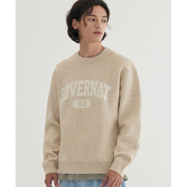 Covernat Early Autumn Dropped Shoulder Logo Long Sleeve Pullover Sweater Unisex sweater CO2503KT02LB