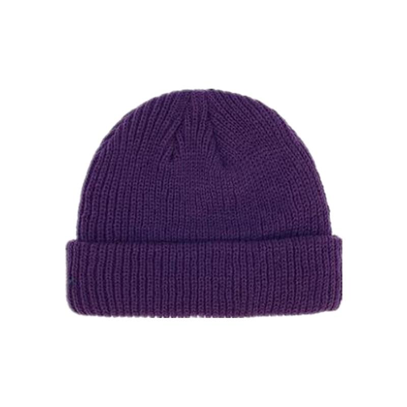 Унисекс, осенне-зимняя ребристая вязаная шапка, мягкая короткая шапка с манжетами для мужчин и женщин, темно-синяя шапка-бини