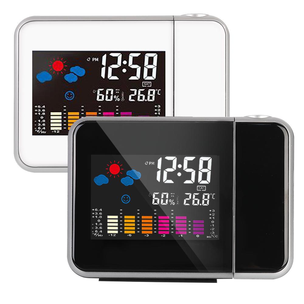 Color Display Clock With Time Projection Weather Station Rotatable Table Clock Digital Alarm Clock