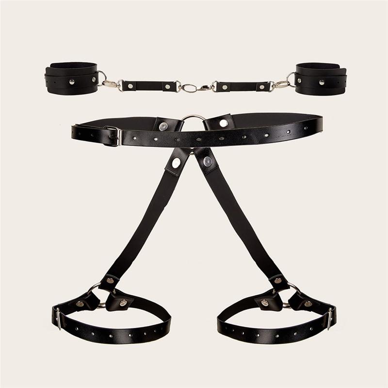 SM сексуальные женские кожаные ремни с бантом, подвязки, чулки, подтяжки, ремни, наручники, бондаж для тела, ремень для ног, товары для взрослых, секс-игрушки для пар
