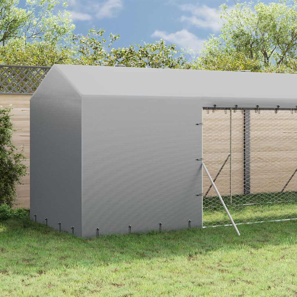 Vidaxl Kojec Dla Psa, Z Dachem, Srebrny, 2X10X2,5M, Stal Galwanizowana