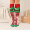 Holiday Striped Knee High Socks Warm Christmas Santa Stockings Harajuku Elf Cosplay Socks  Cosplay
