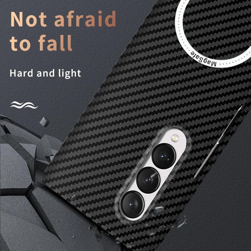 Luxury Carbon Fiber Macsafe Magnetic Case for Magsafe Samsung Galaxy Z Fold 7 6 5 4 3 2 Z Flip 7 7FE 6 5 4 3 Fold4 Fold3 MacSafe Cover