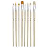 8 Brushes - Flat - Round - Acrylic and Oil - Synthetic and Natural Fibers - Long Handle - Pébéo